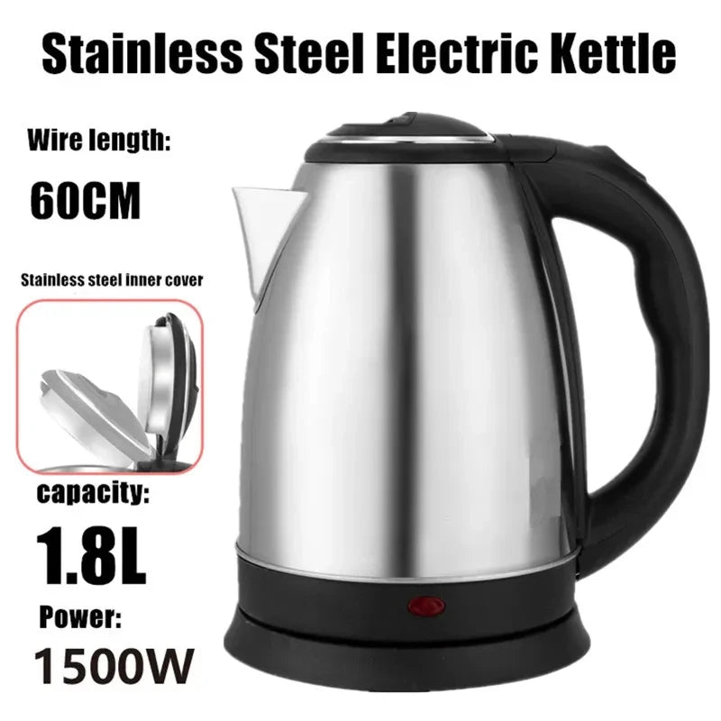 1.8L Electric Kettle – Stainless Steel | Fast Boil
